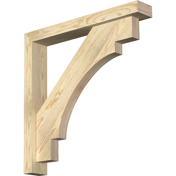 Ekena Millwork Merced Block Rough Sawn Bracket w/ Offset Brace, Douglas Fir, 4"W x 26"D x 26"H BKT0402X26X26MRC05RDF - main